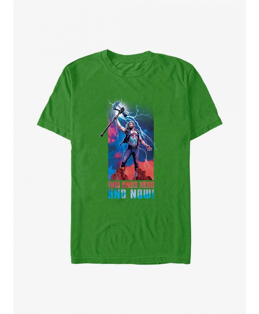 Hot Selling Marvel Thor: Love and Thunder Ends Here and Now T-Shirt $6.52 T-Shirts