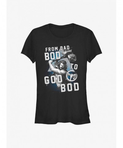 Discount Marvel Thor: Love and Thunder From Dad Bod To God Bod Girls T-Shirt $7.12 T-Shirts