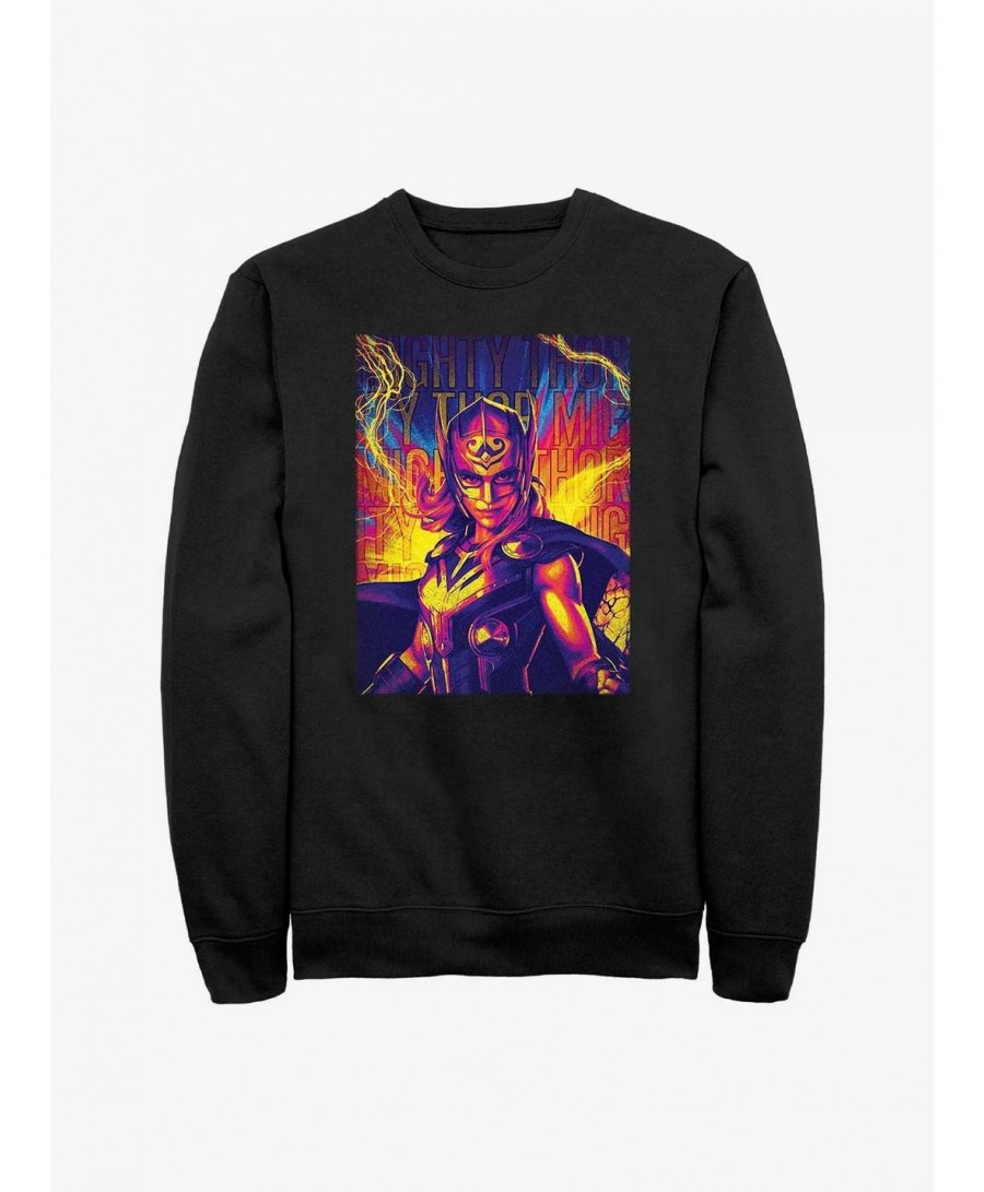 Sale Item Marvel Thor: Love And Thunder Mighty Hero Lightning Sweatshirt $13.87 Sweatshirts