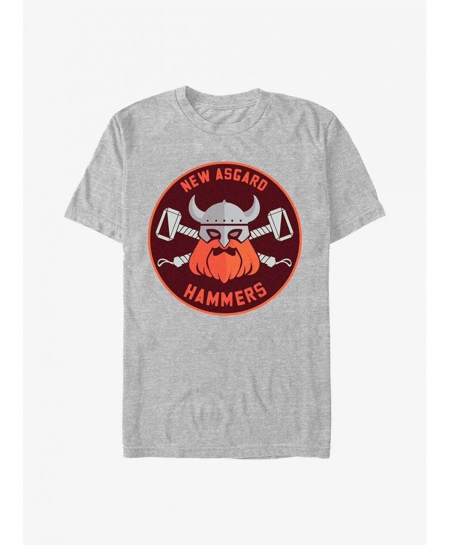 Unique Marvel Thor: Love And Thunder Hammers Badge T-Shirt $4.97 T-Shirts