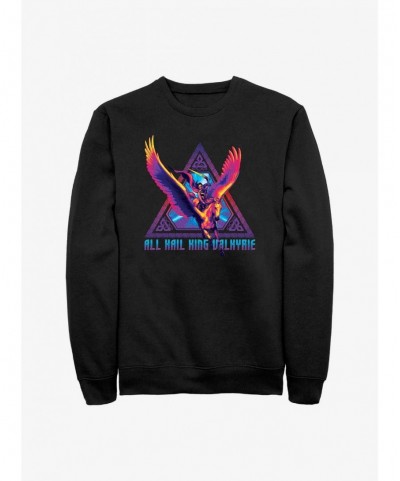 Fashion Marvel Thor: Love And Thunder Valkyrie Triangle Badge Sweatshirt $14.76 Sweatshirts