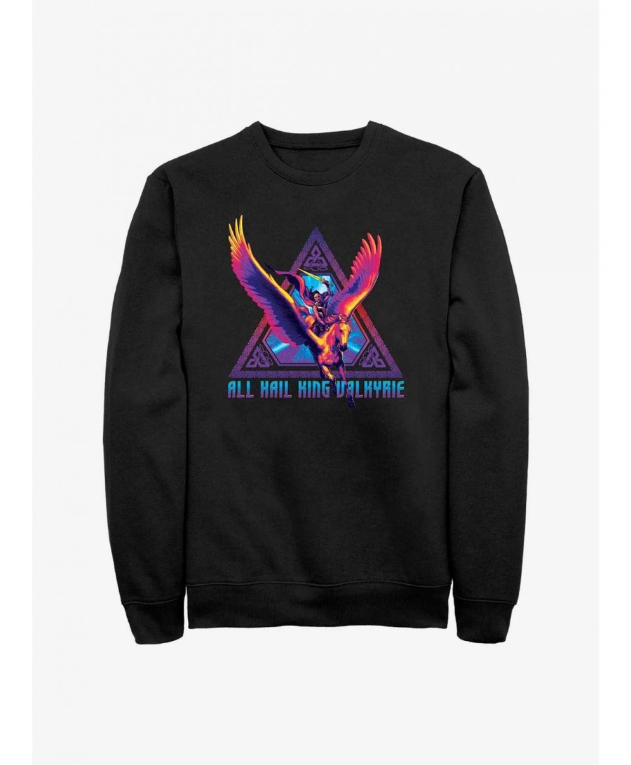 Fashion Marvel Thor: Love And Thunder Valkyrie Triangle Badge Sweatshirt $14.76 Sweatshirts