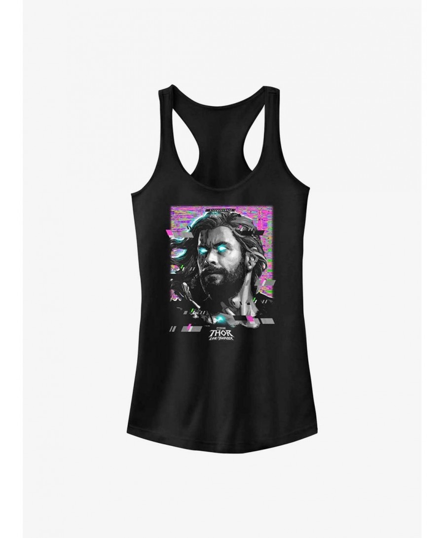 Discount Sale Marvel Thor: Love and Thunder Glitch Thor Girls Tank $5.98 Tanks