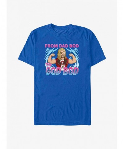 Value for Money Marvel Thor: Love and Thunder Dad Bod To God Bod T-Shirt $6.21 T-Shirts