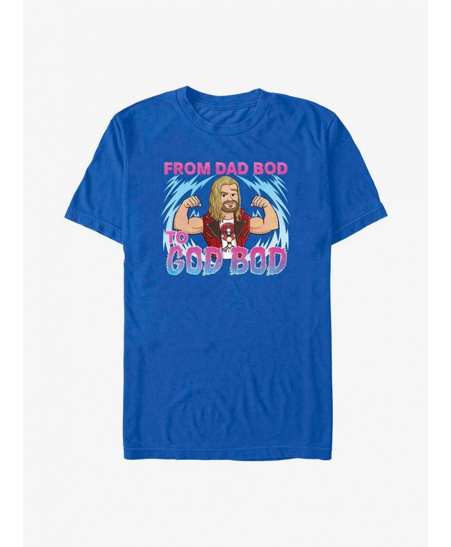 Value for Money Marvel Thor: Love and Thunder Dad Bod To God Bod T-Shirt $6.21 T-Shirts