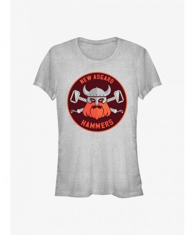 Discount Marvel Thor: Love and Thunder Hammers Badge Girls T-Shirt $6.80 T-Shirts