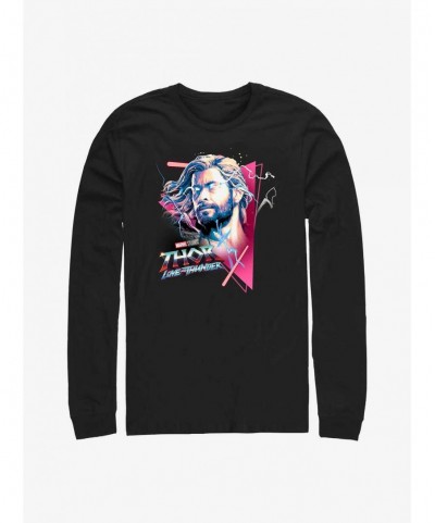 New Arrival Marvel Thor: Love And Thunder Triangle God Long Sleeve T-Shirt $10.79 T-Shirts