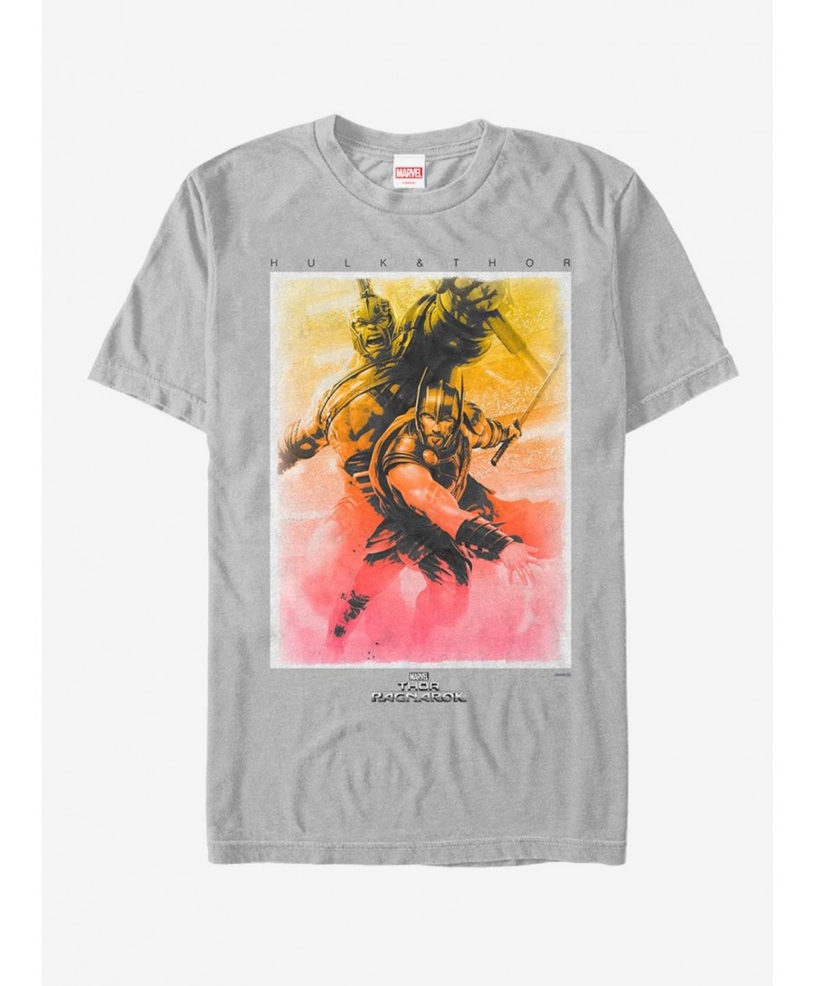 New Arrival Marvel Thor: Ragnarok Hulk Watercolor Print T-Shirt $6.21 T-Shirts