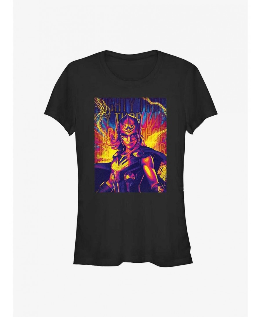 High Quality Marvel Thor: Love and Thunder Mighty Hero Lightning Girls T-Shirt $6.80 T-Shirts