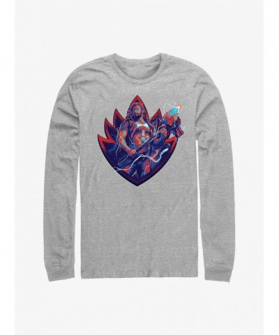 Bestselling Marvel Thor: Love And Thunder Guardian Thor Badge Long Sleeve T-Shirt $8.42 T-Shirts