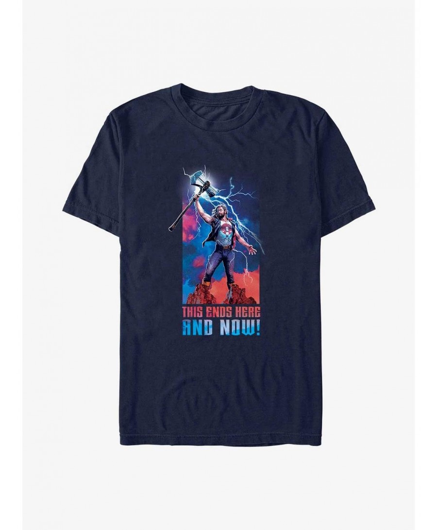 High Quality Marvel Thor: Love and Thunder Ends Here and Now T-Shirt $7.77 T-Shirts