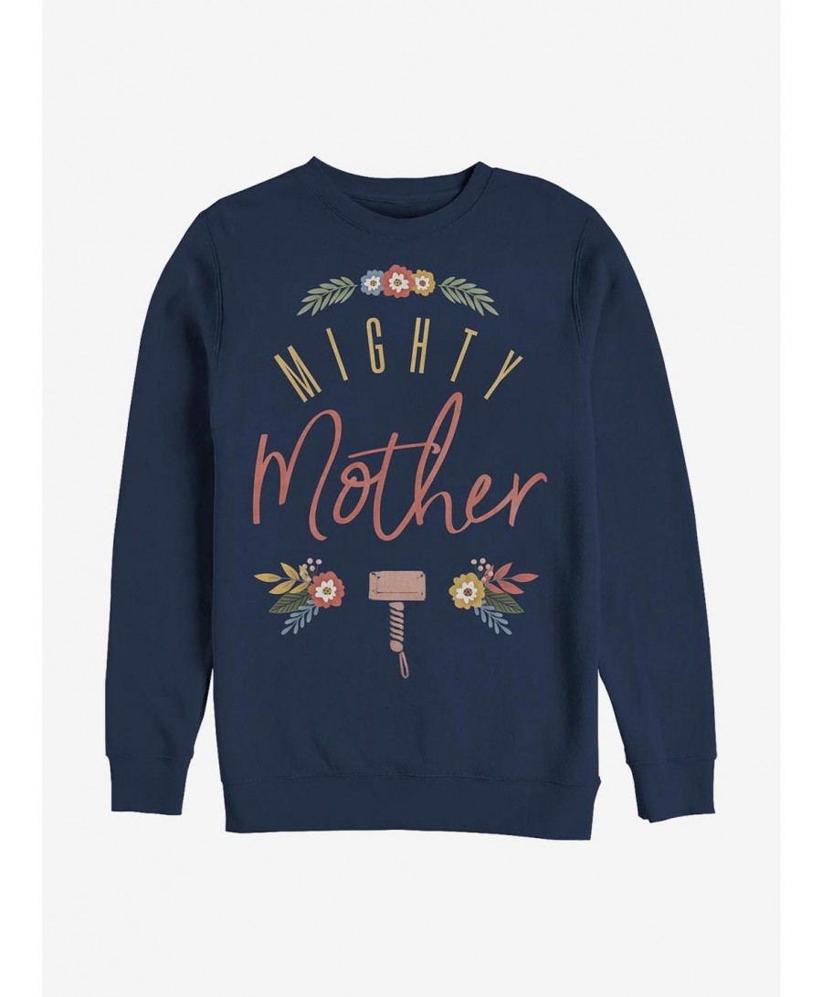 Crazy Deals Marvel Thor Might Mother Floral Crew Sweatshirt $9.15 Sweatshirts