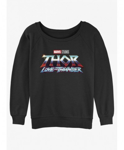 Wholesale Marvel Thor: Love and Thunder Logo Girls Slouchy Sweatshirt $8.86 Sweatshirts