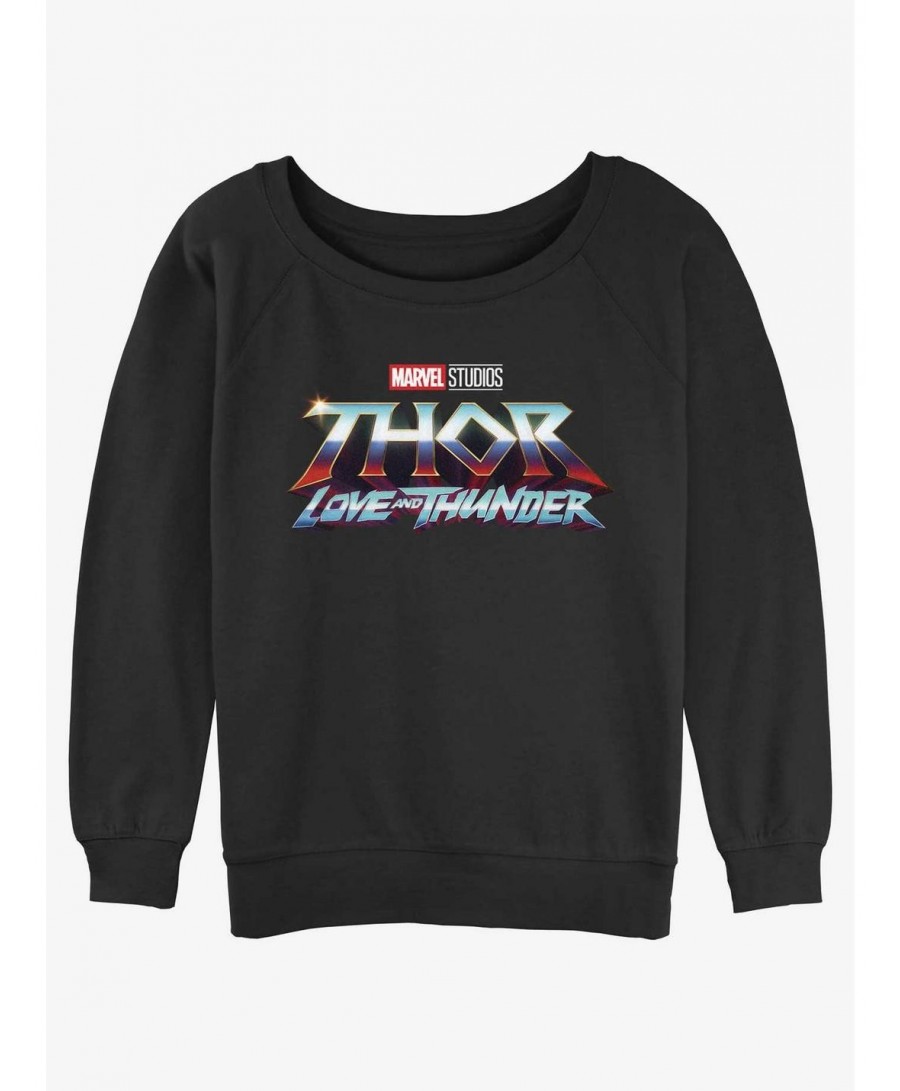 Wholesale Marvel Thor: Love and Thunder Logo Girls Slouchy Sweatshirt $8.86 Sweatshirts