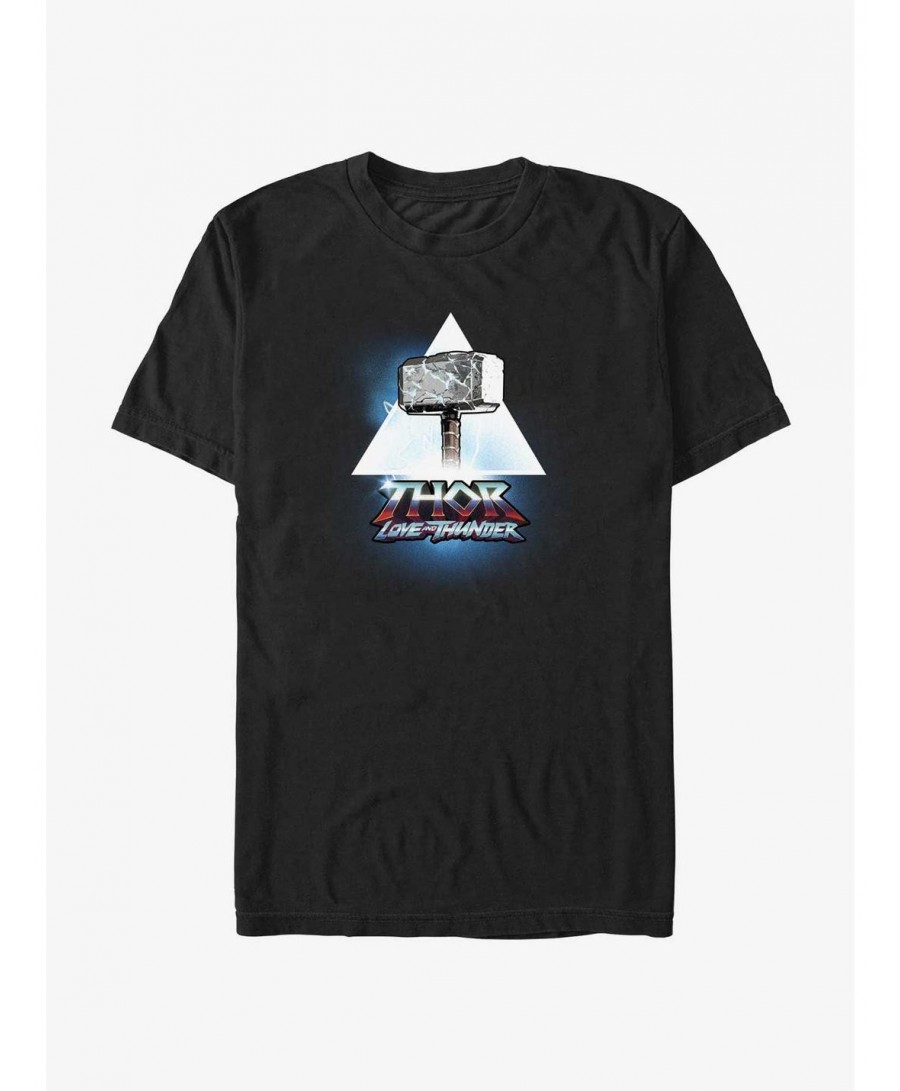 Fashion Marvel Thor Love And Thunder Mjolnir Badge T-Shirt $5.59 T-Shirts