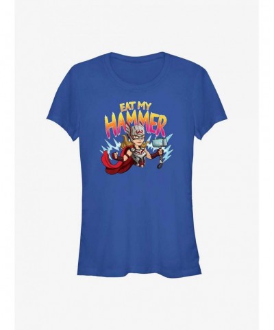 Huge Discount Marvel Thor: Love and Thunder Mighty Thor Eat My Hammer Girls T-Shirt $6.47 T-Shirts