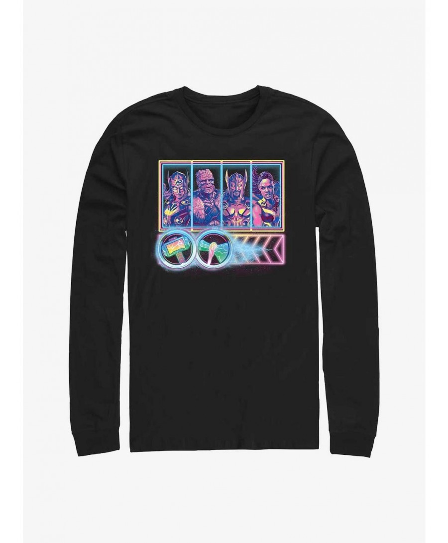 Exclusive Price Marvel Thor: Love And Thunder Neon Thunder Love Long Sleeve T-Shirt $11.05 T-Shirts