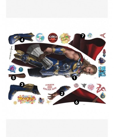 Big Sale Marvel Thor: Love & Thunder Peel & Stick Giant Wall Decals $10.71 Decals