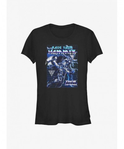 Exclusive Price Marvel Thor: Love and Thunder Raise Your Hammer Girls T-Shirt $4.85 T-Shirts