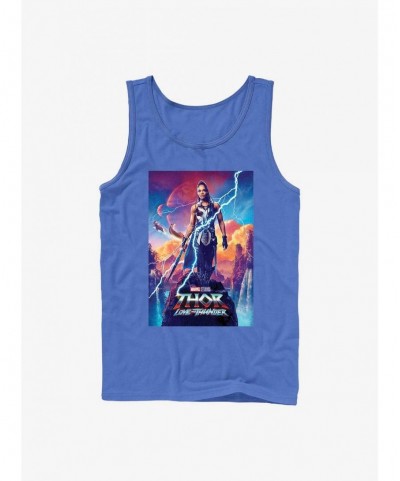 Flash Deal Marvel Thor: Love and Thunder Valkyrie Movie Poster Tank $9.96 Tanks