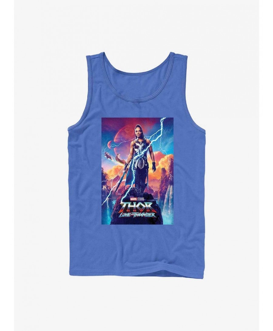 Flash Deal Marvel Thor: Love and Thunder Valkyrie Movie Poster Tank $9.96 Tanks