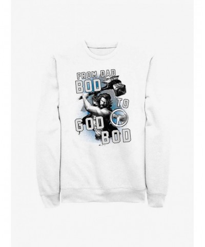 Discount Sale Marvel Thor: Love and Thunder From Dad Bod To God Bod Sweatshirt $10.63 Sweatshirts