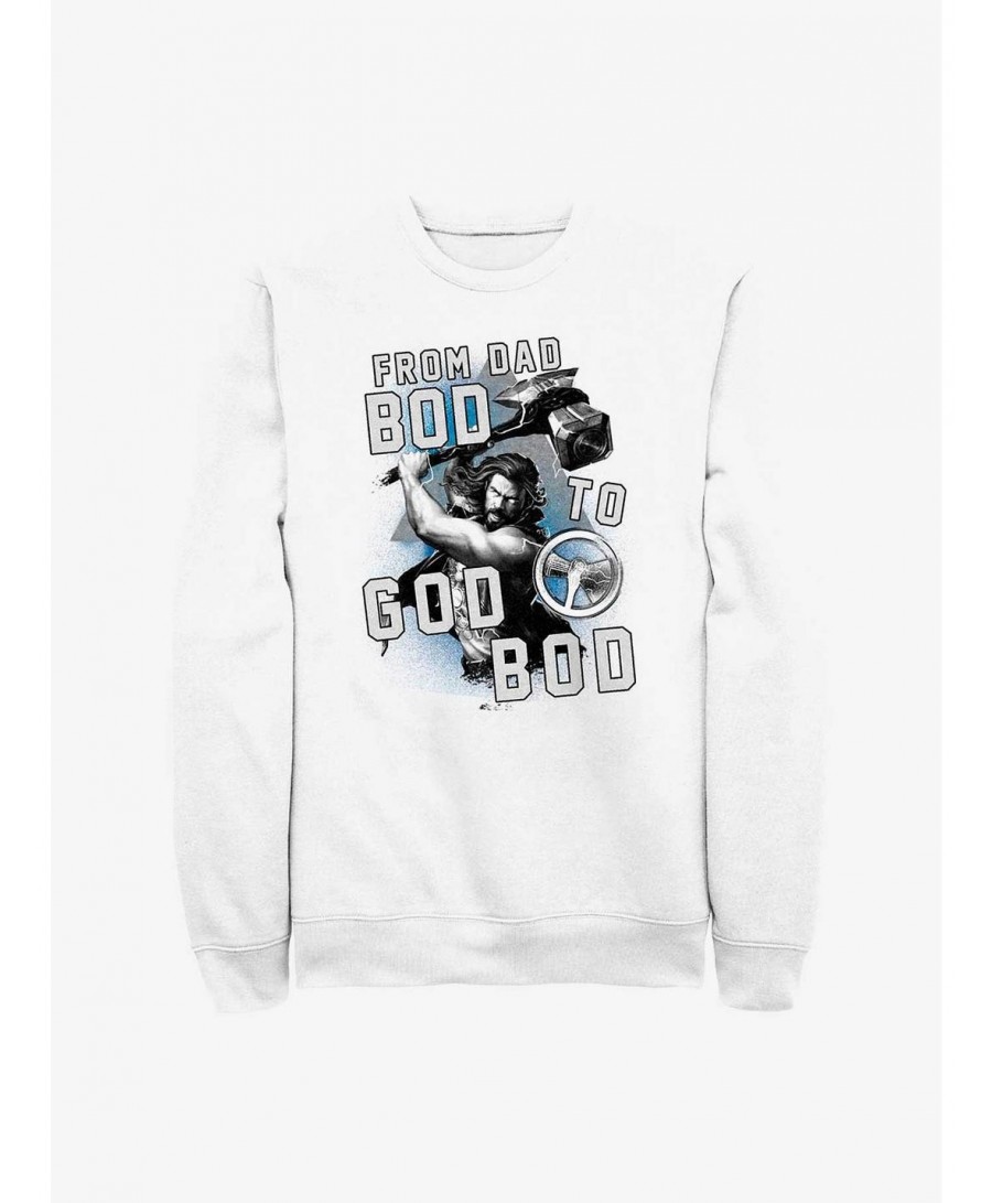 Discount Sale Marvel Thor: Love and Thunder From Dad Bod To God Bod Sweatshirt $10.63 Sweatshirts