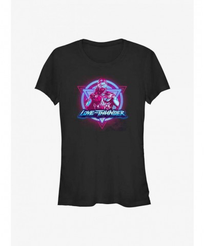 Exclusive Price Marvel Thor: Love and Thunder Cosmic Thor Badge Girls T-Shirt $6.63 T-Shirts