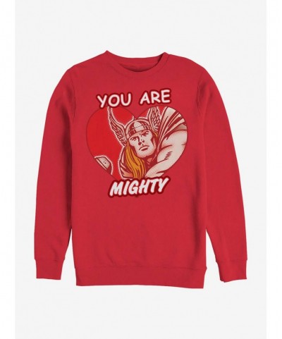 New Arrival Marvel Thor Mighty Heart Crew Sweatshirt $10.63 Sweatshirts