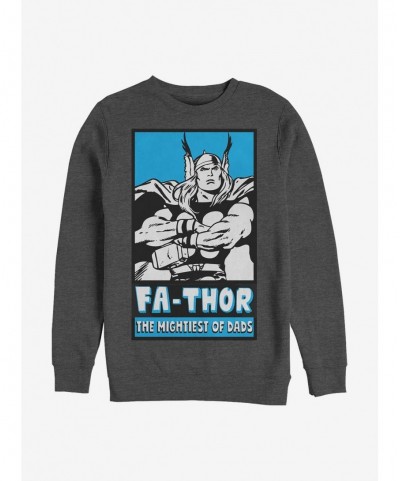 Festival Price Marvel Thor Fathor Poster Crew Sweatshirt $13.58 Sweatshirts