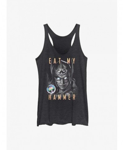 Fashion Marvel Thor: Love and Thunder Eat My Hammer Dr. Jane Foster Portrait Girls Tank $6.63 Tanks