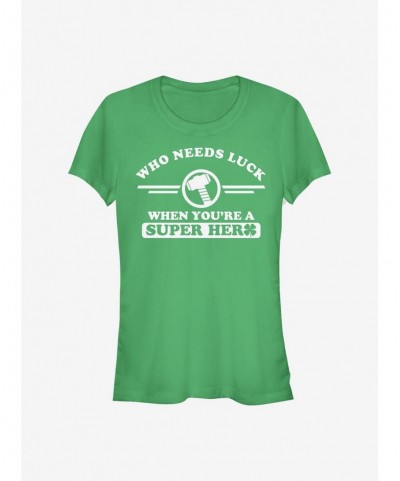 Sale Item Marvel Thor Clover Collegiate Girls T-Shirt $5.18 T-Shirts