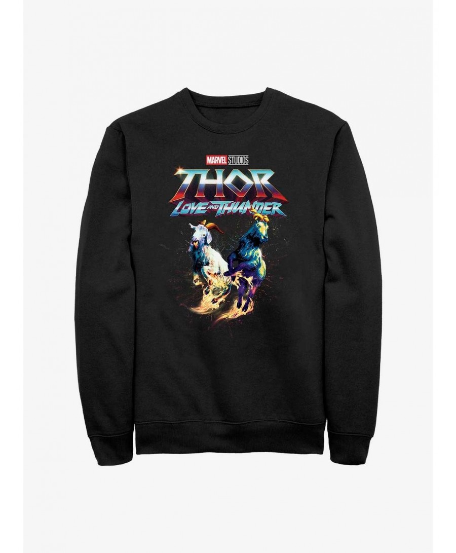 New Arrival Marvel Thor: Love And Thunder Rainbow Goats Sweatshirt $10.92 Sweatshirts